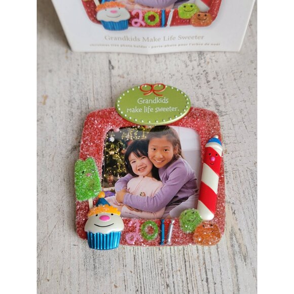 Hallmark grandkids make life sweeter photo frame ornament Xmas candy - Picture 2 of 5